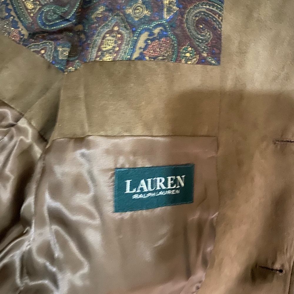 Lauren suede blazer. Almost new. Tan or rust in color